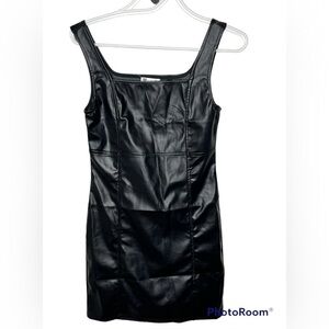 NWT Popular 21 Black Faux Leather Dress Size Large